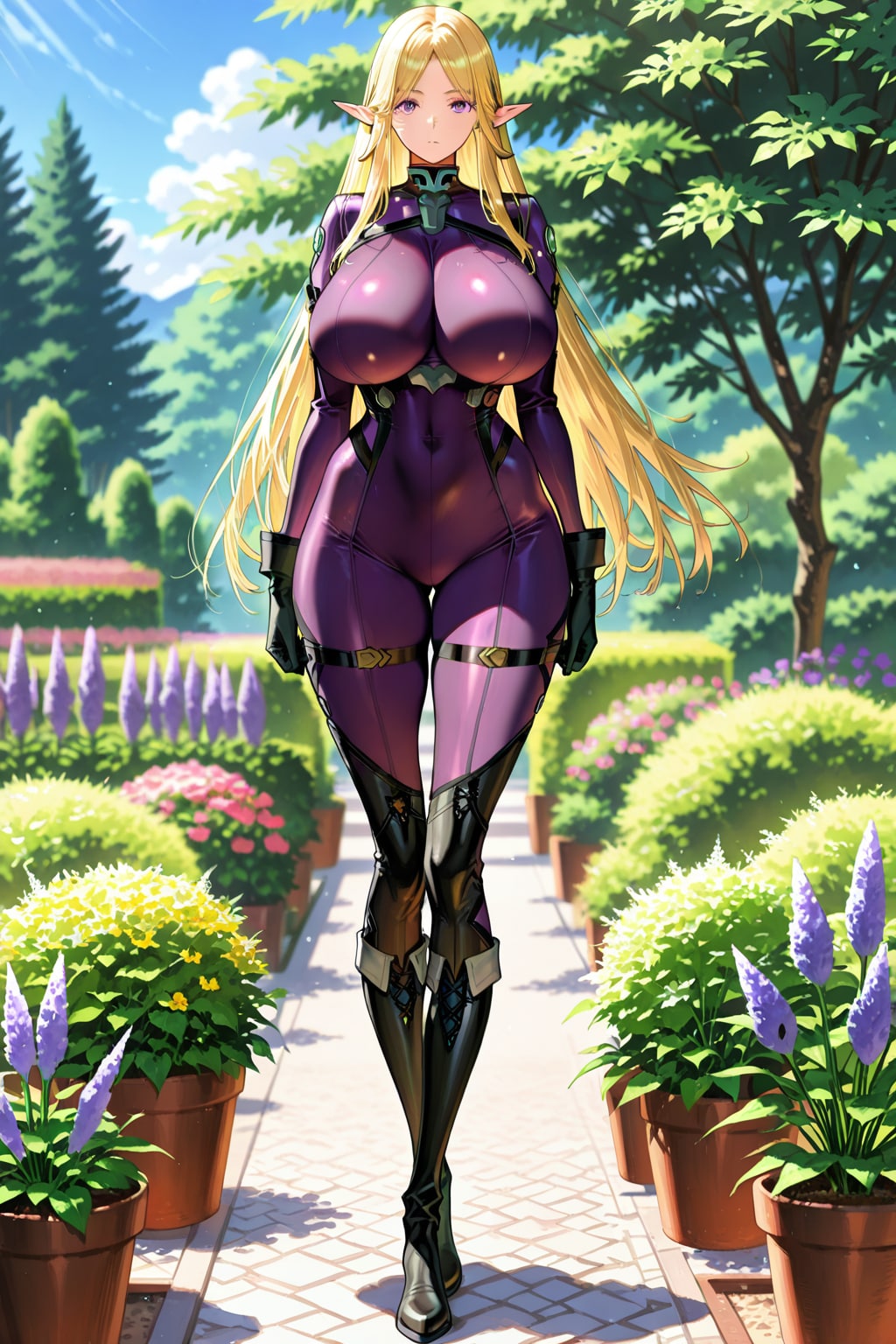 ボディスーツの女エルフ