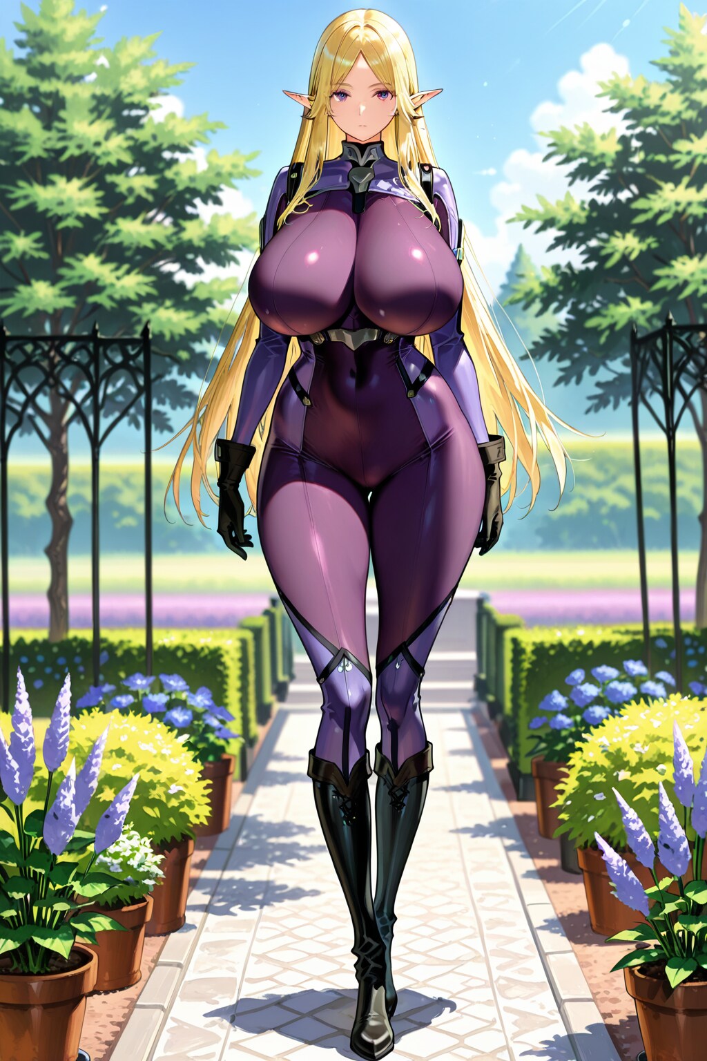ボディスーツの女エルフ