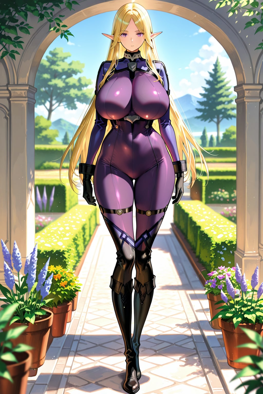 ボディスーツの女エルフ