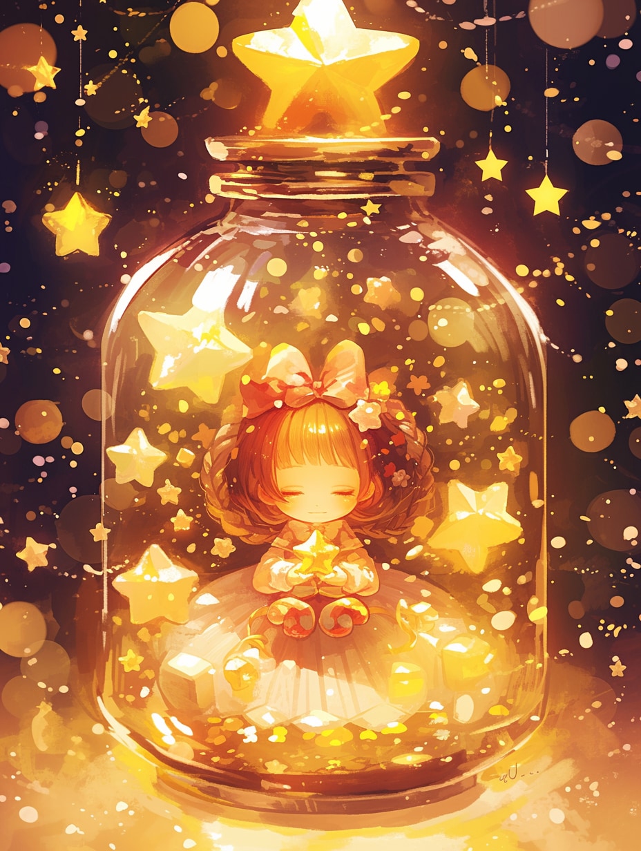 「瓶詰の少女」黄02 | の人気AIイラスト・グラビア