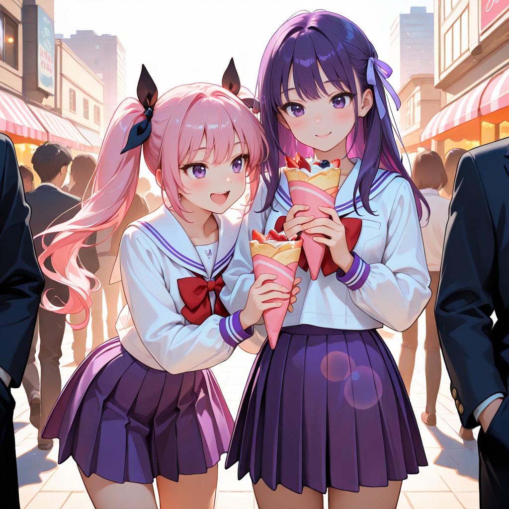 仲良くクレープっ子 | の人気AIイラスト・グラビア