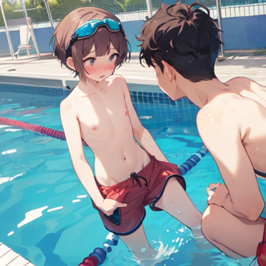 プールで男水着２