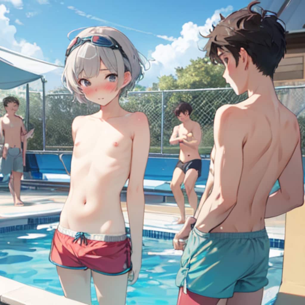 プールで男水着２