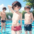 プールで男水着２ 10枚目