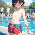 プールで男水着２ 4枚目