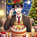 クリスマスケーキと、黒髪短髪男性★その4(5枚) 4枚目