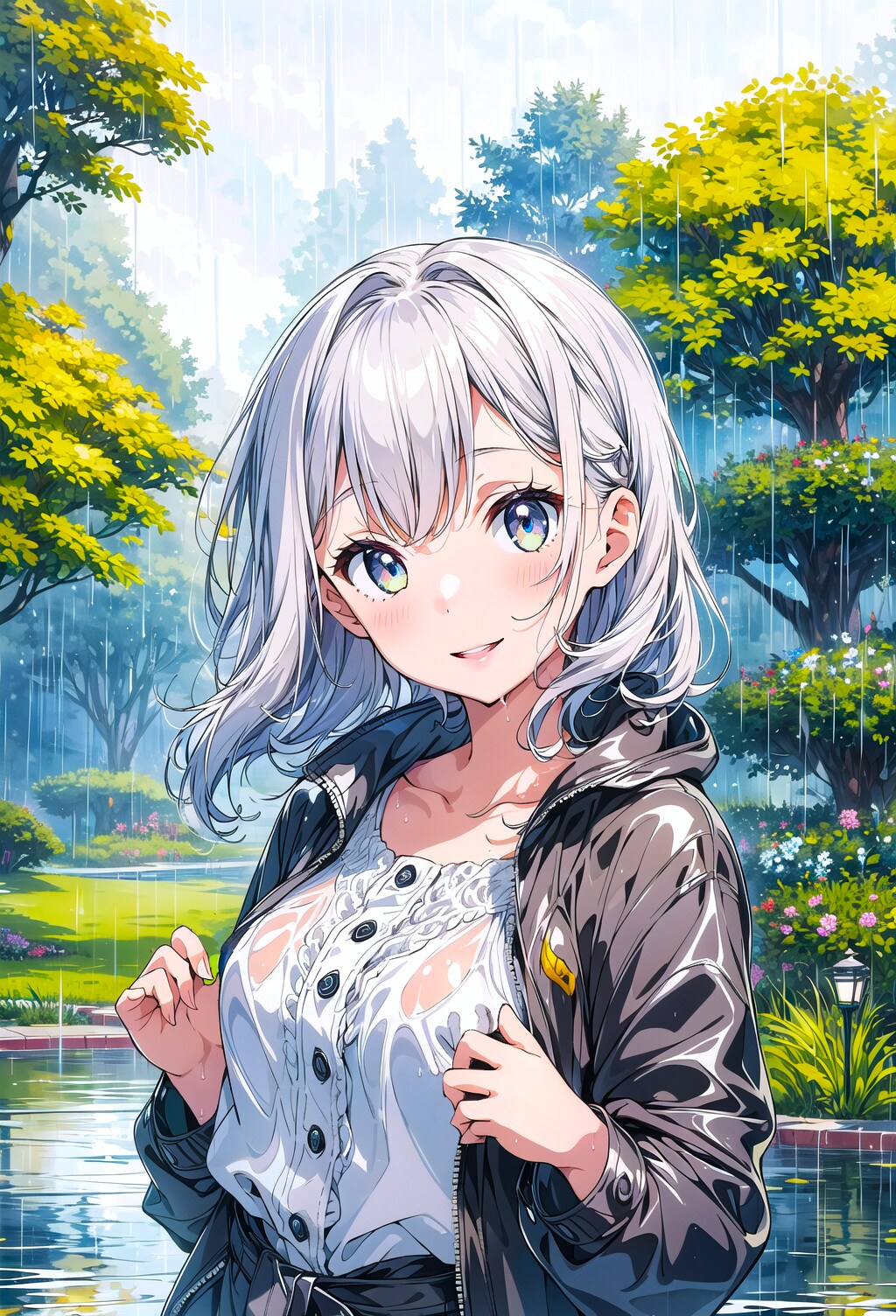 雨でも元気