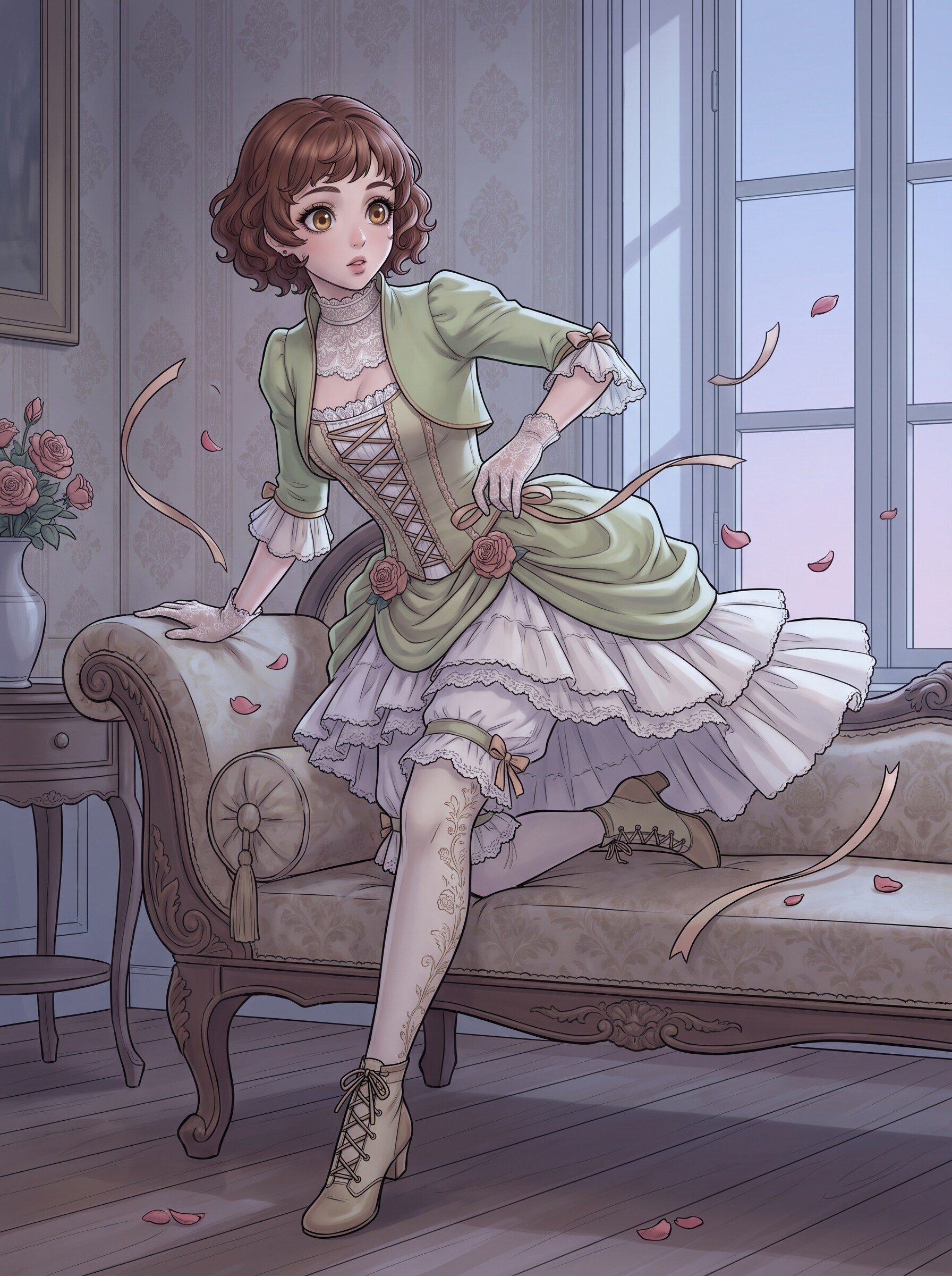 薄緑の宵薔薇