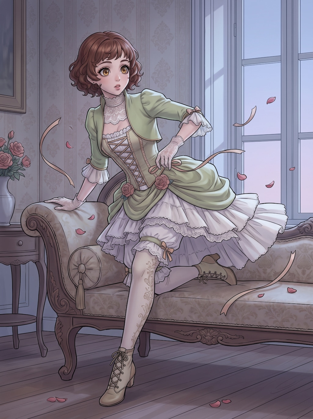 薄緑の宵薔薇