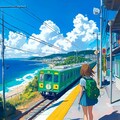 海の見える駅 2枚目