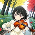 紅葉バイオリン少女 2枚目