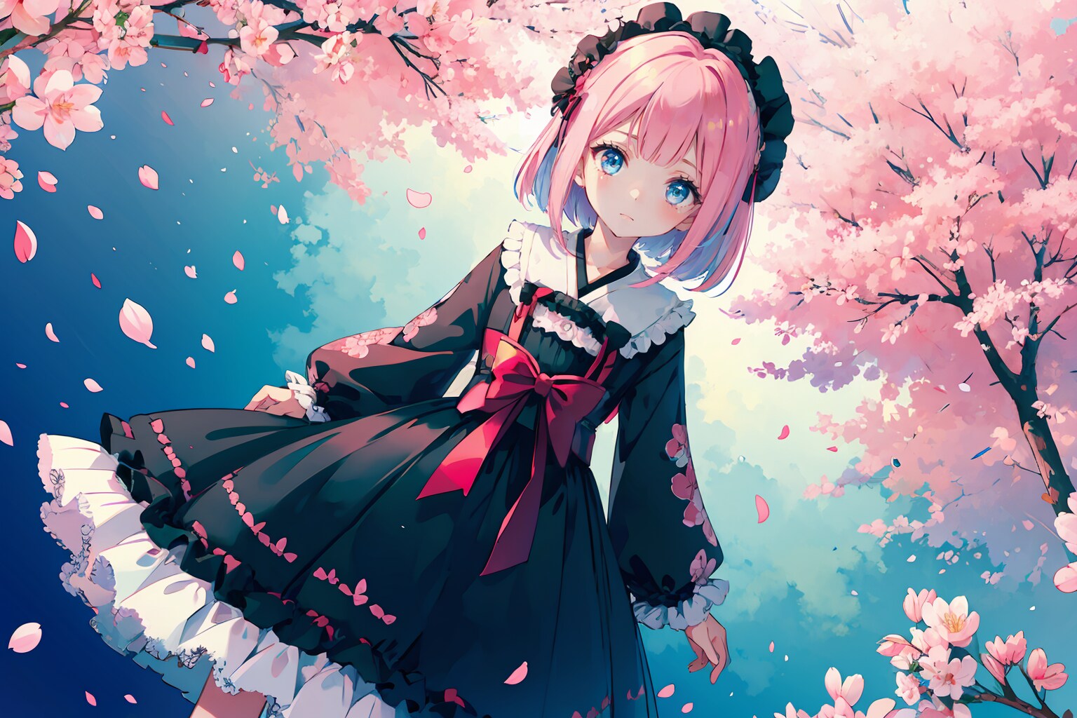 桜と和ロリ
