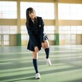 片足を上げている女学生 7枚目