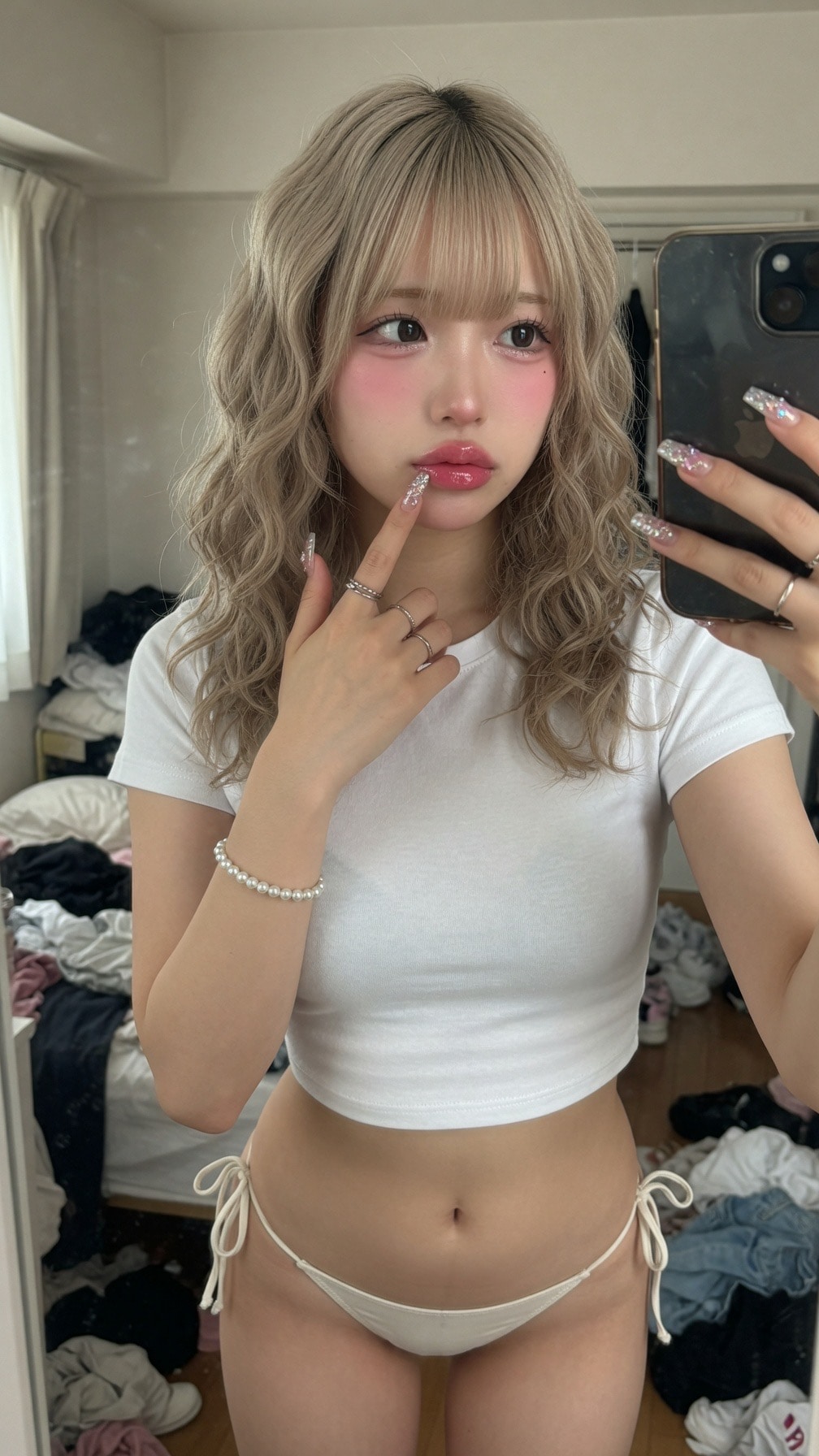 金髪ちゃん自撮りポーズいろいろ