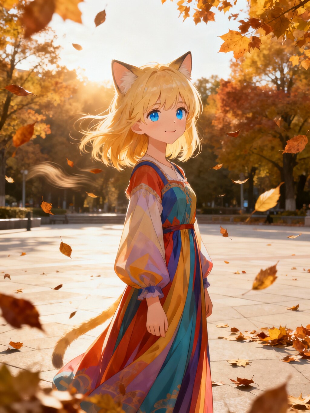 ねこみみちゃんと秋の散歩