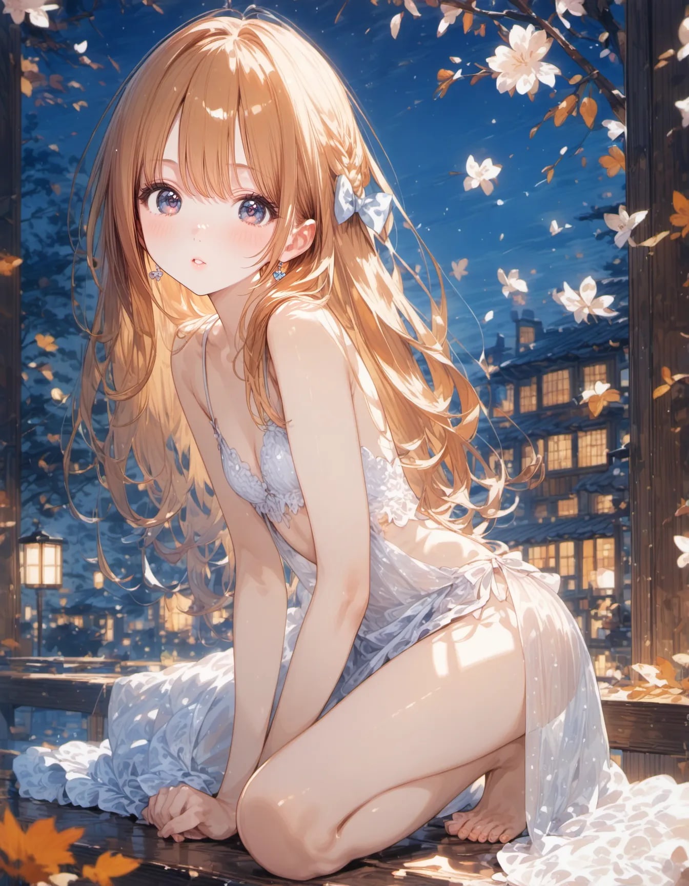 Serenity of the Falling Blossoms | の人気AIイラスト・グラビア