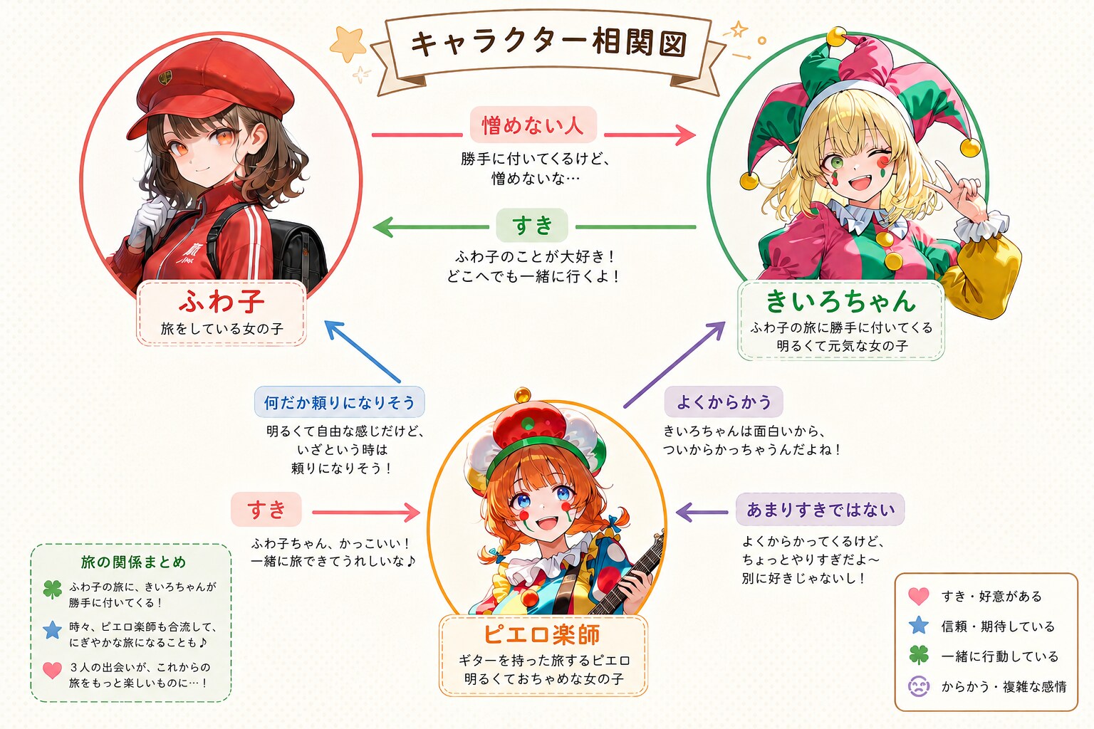 だいたいこんな感じな相関図と身長さ
