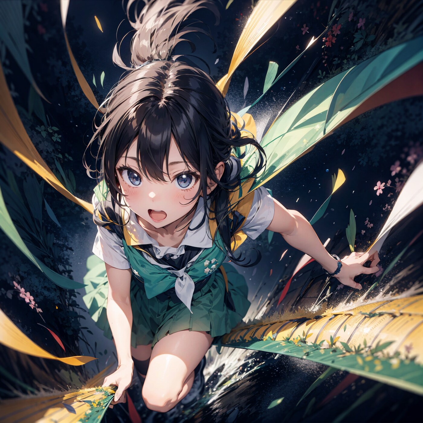 逃げる女の子