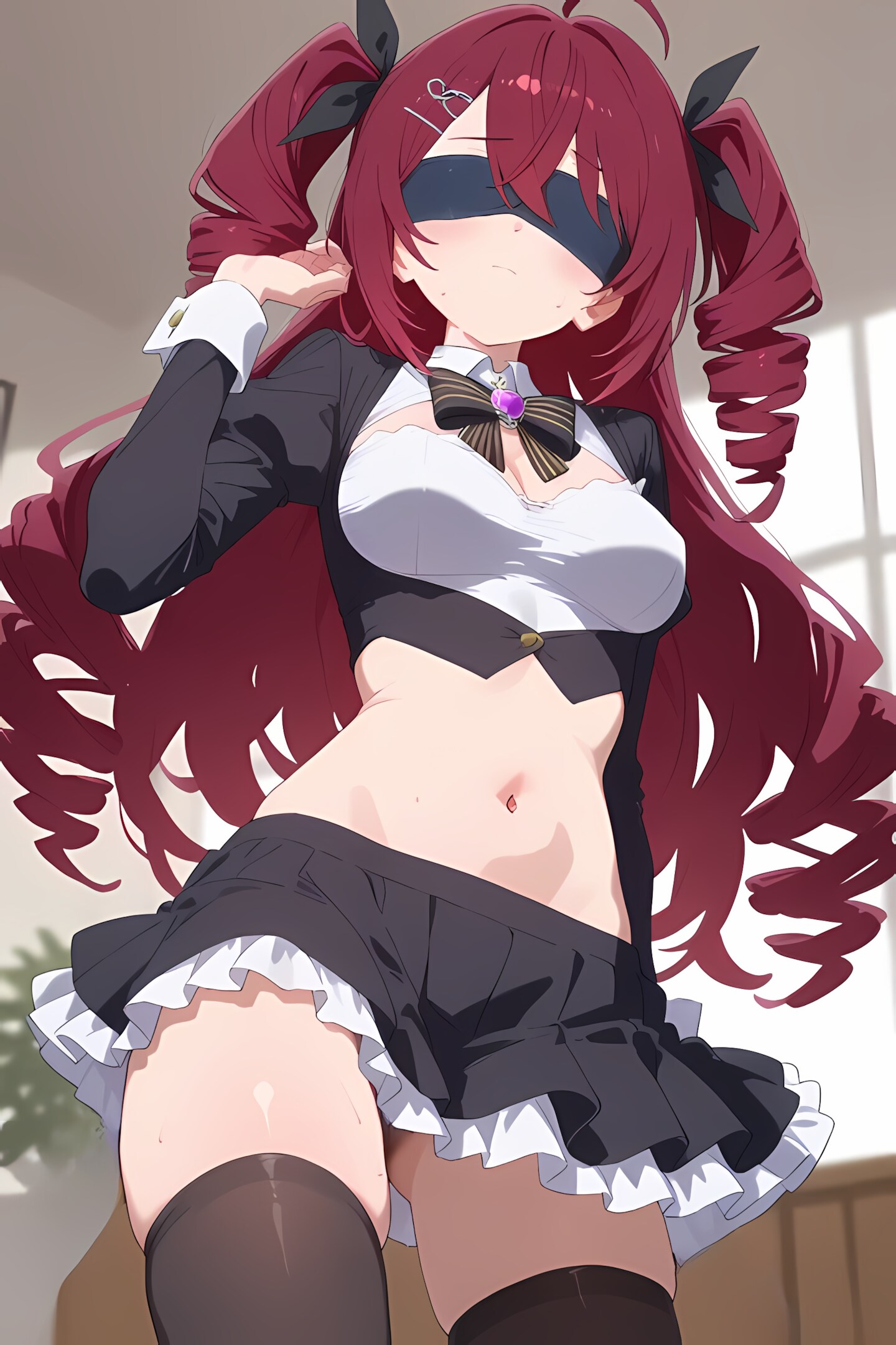 へそ出しドリルヘアー