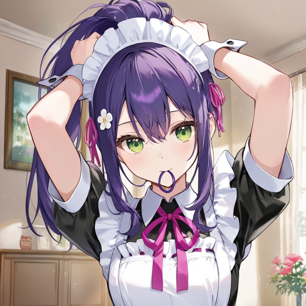 髪のセット中