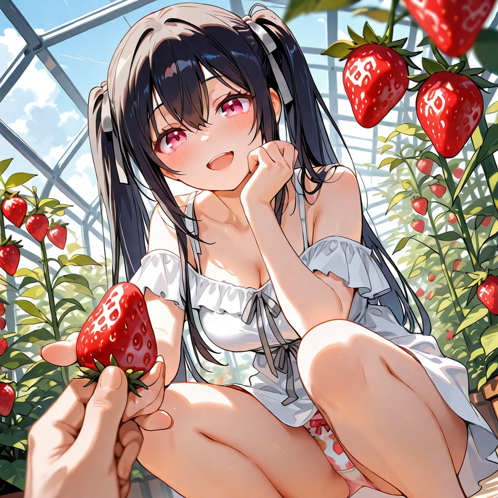 「いちご、食べ頃だよ♡」