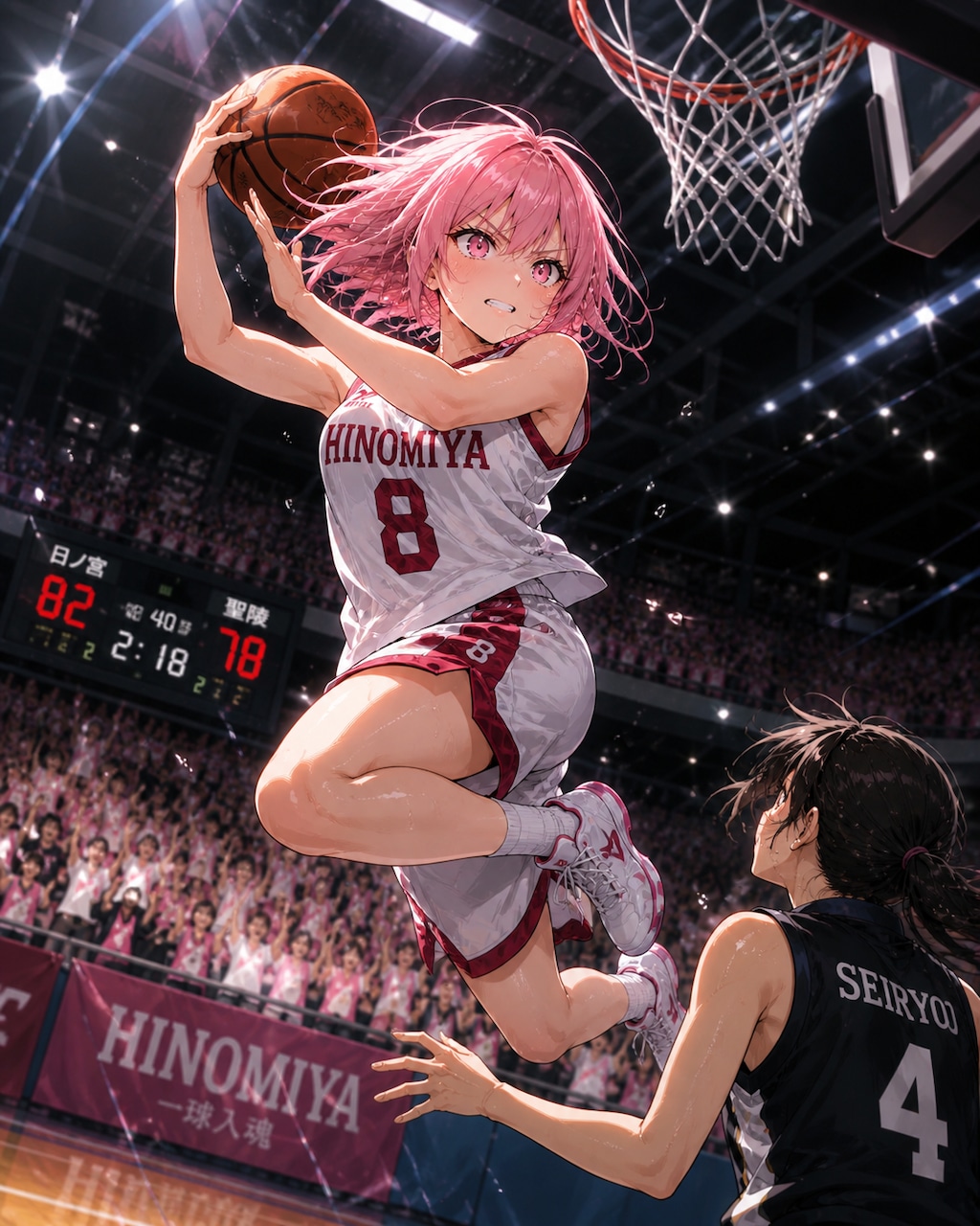 ピンクのバスケ