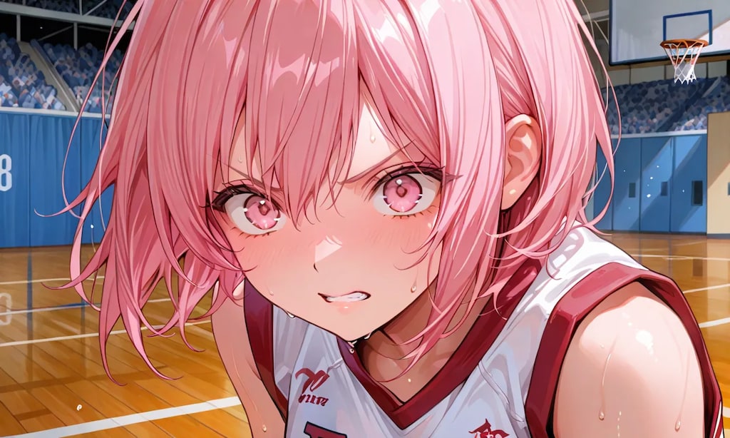 ピンクのバスケ