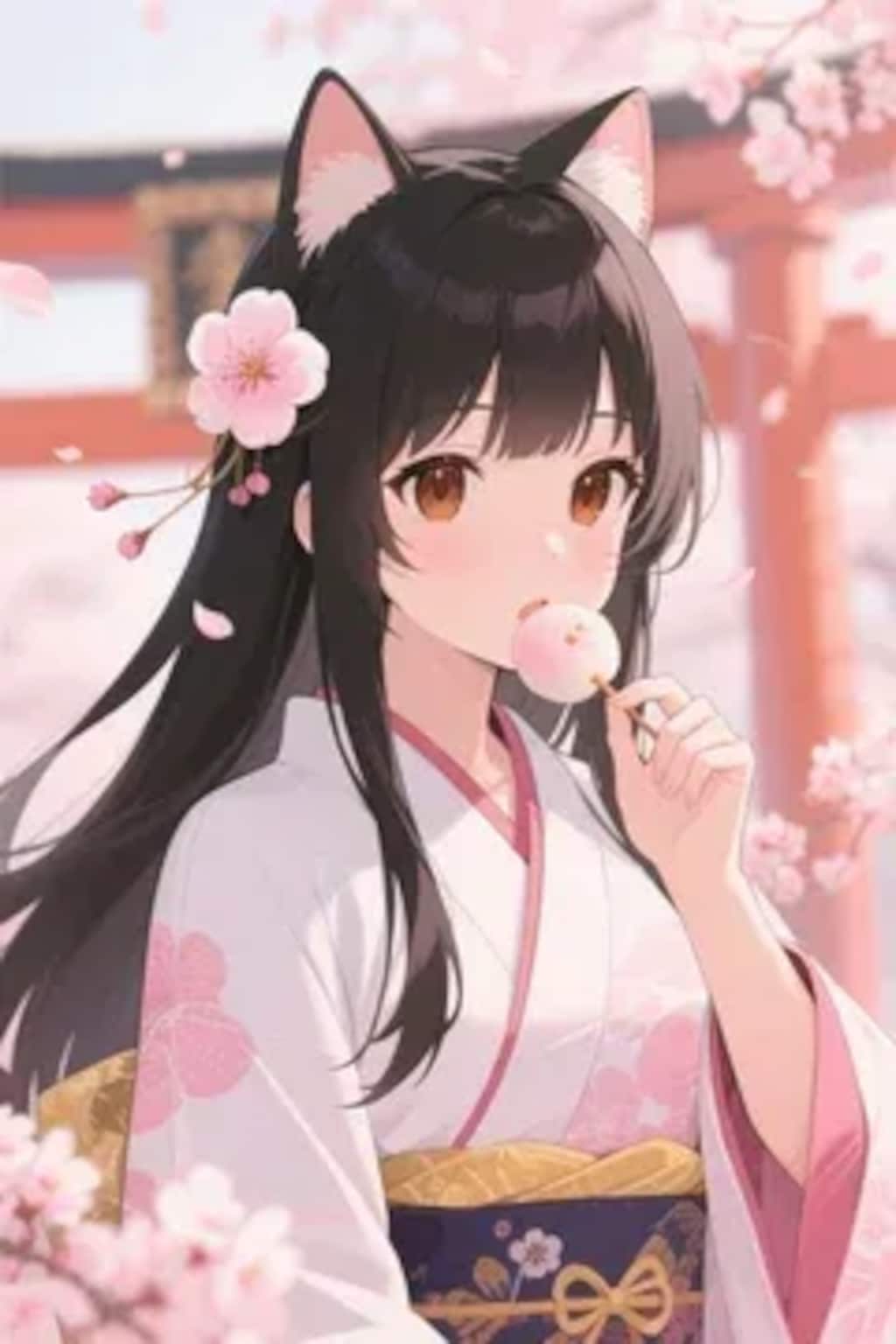 お餅を食べるさくらちゃん