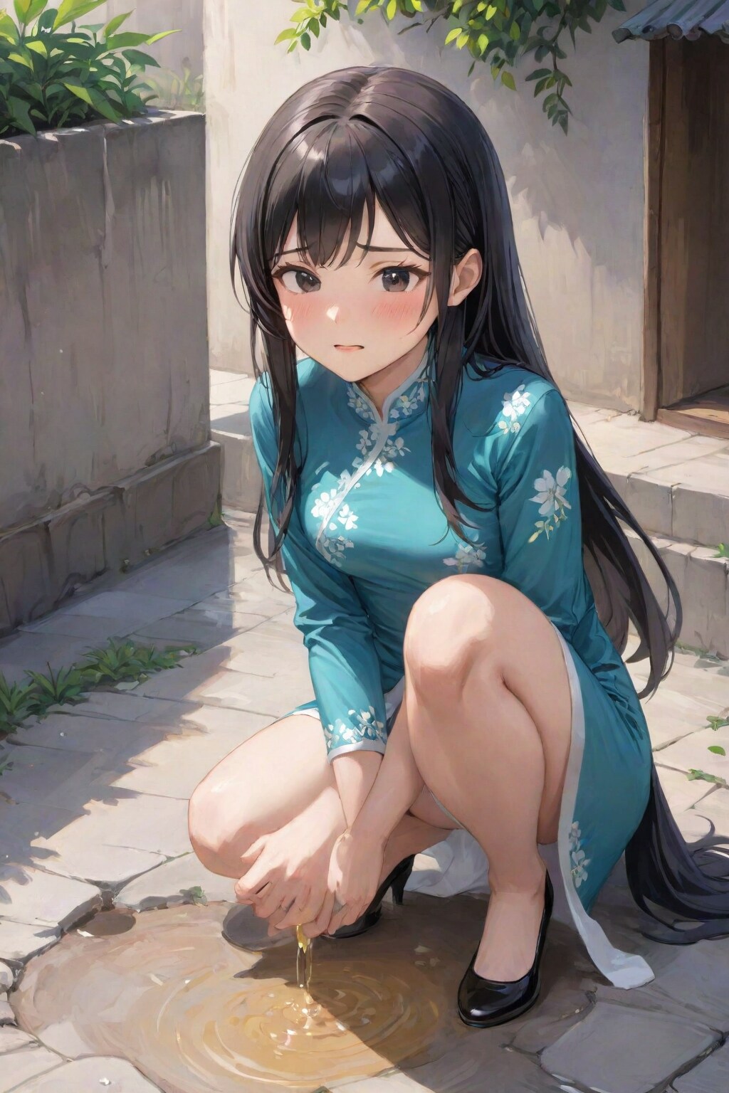 アオザイ着て我慢できない女の子たち