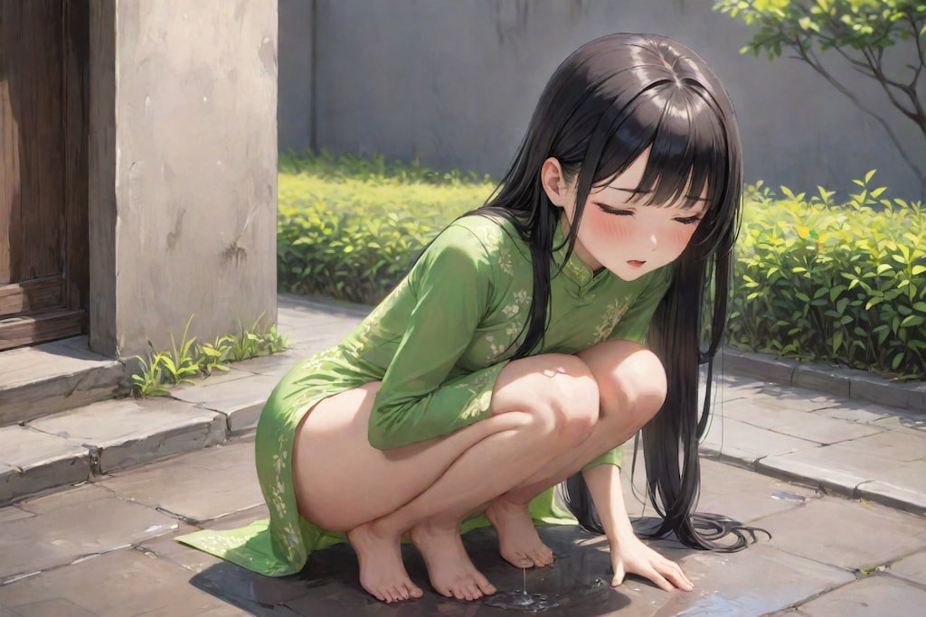 アオザイ着て我慢できない女の子たち