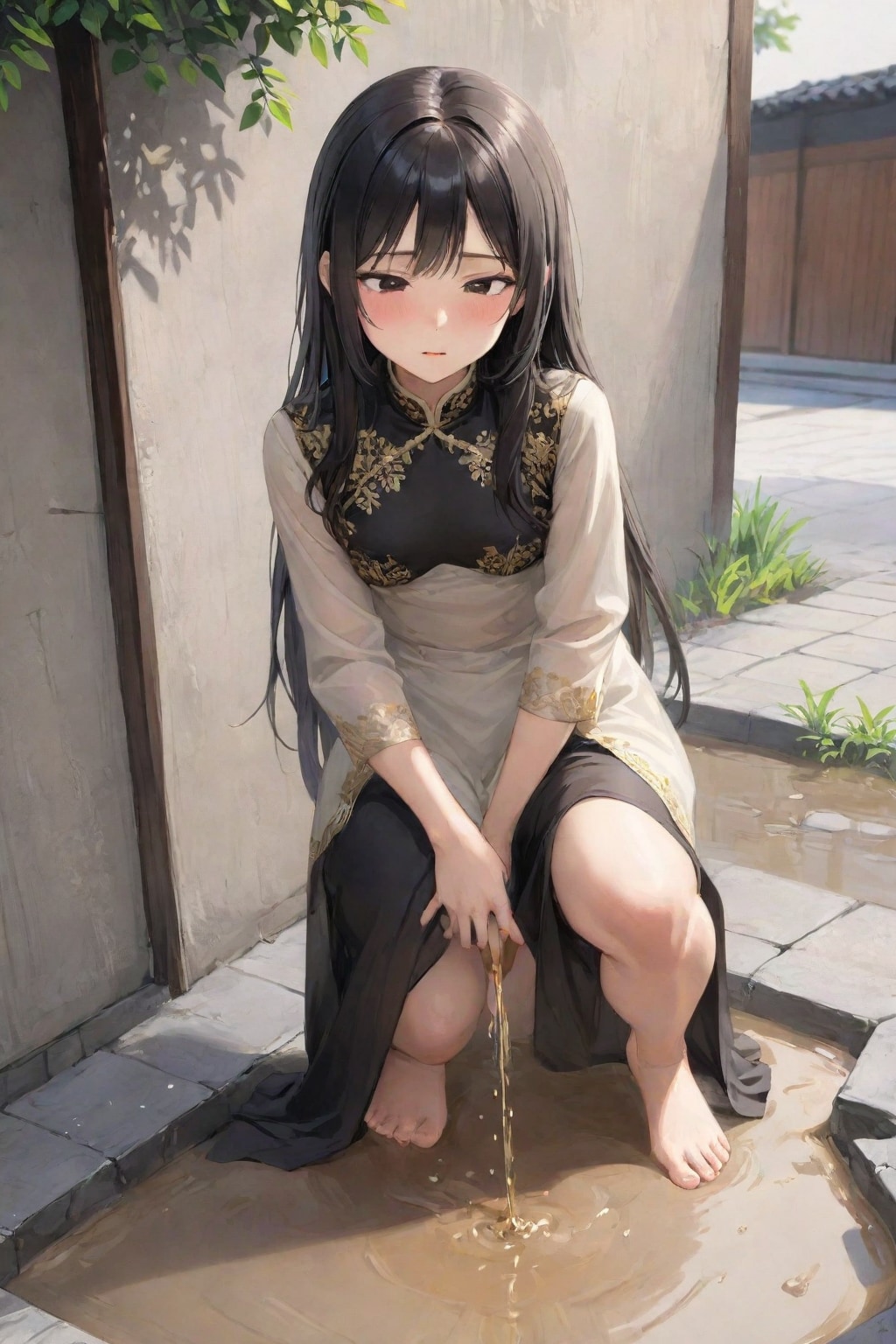 アオザイ着て我慢できない女の子たち