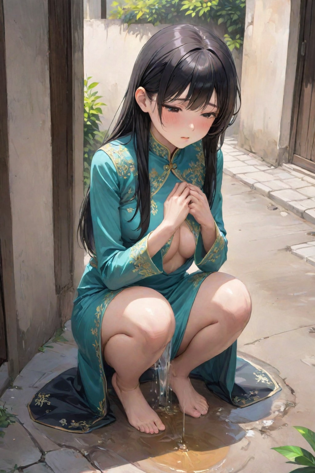 アオザイ着て我慢できない女の子たち