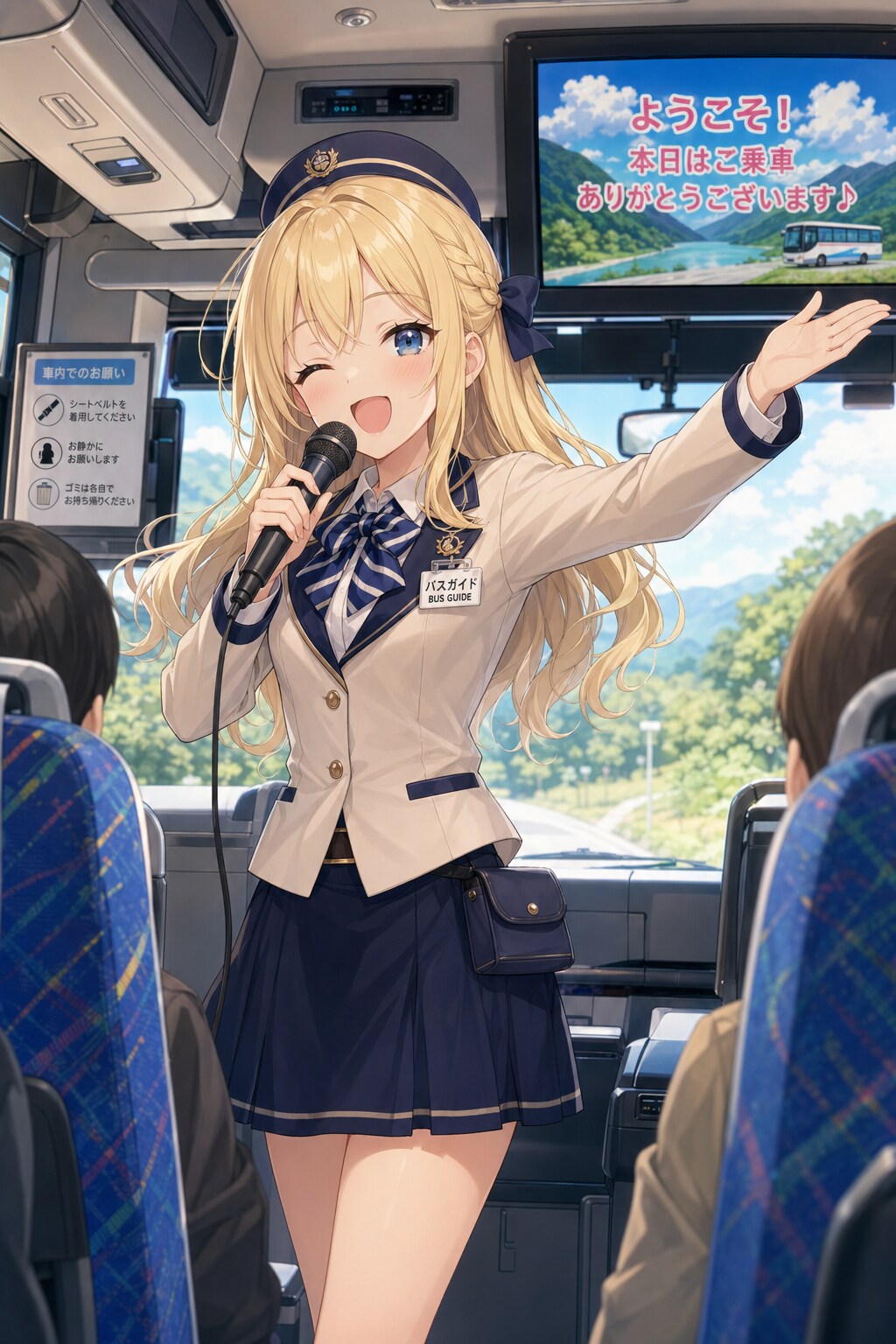 女子高生、バスガイド体験