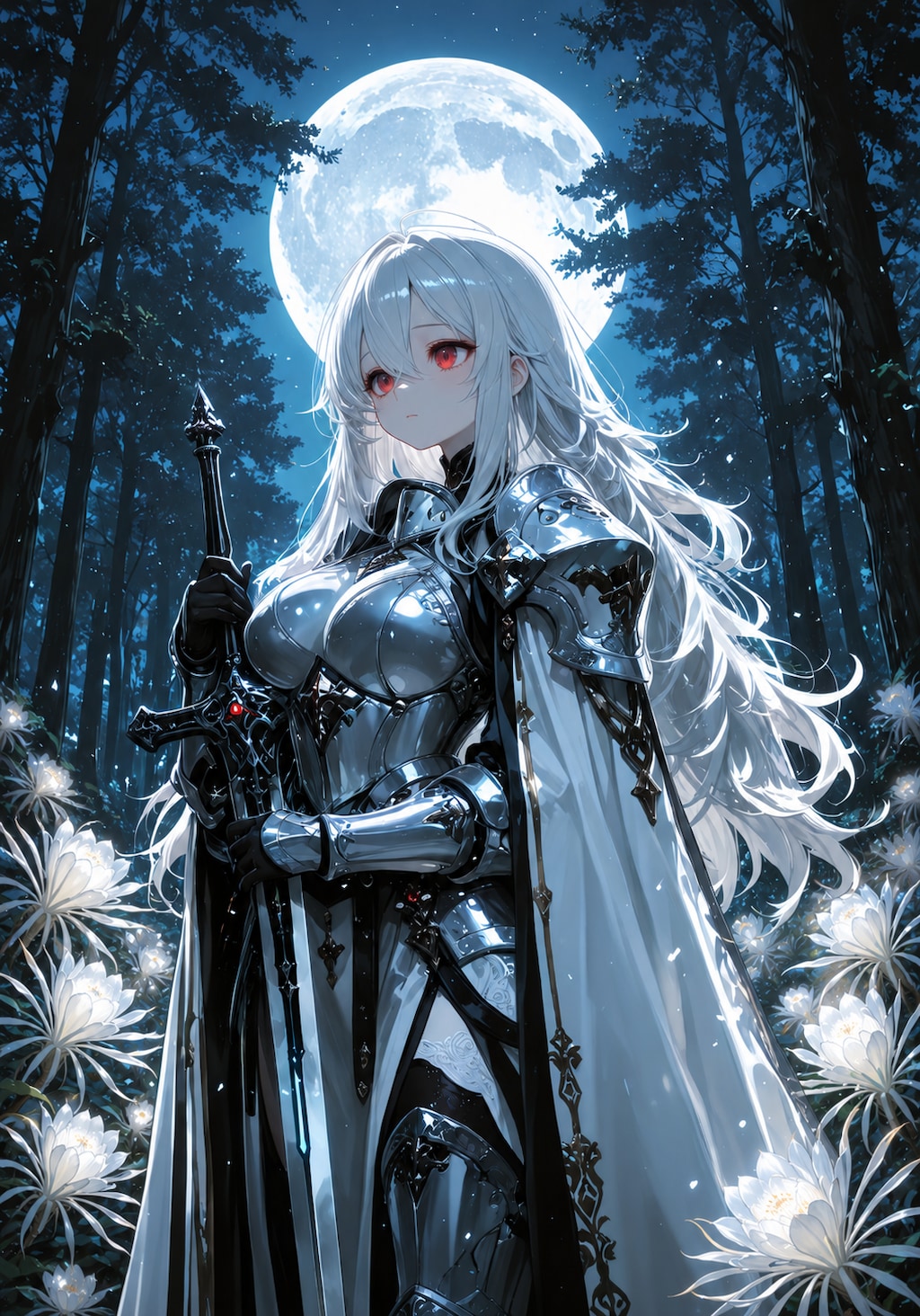 満月に咲く月下美人