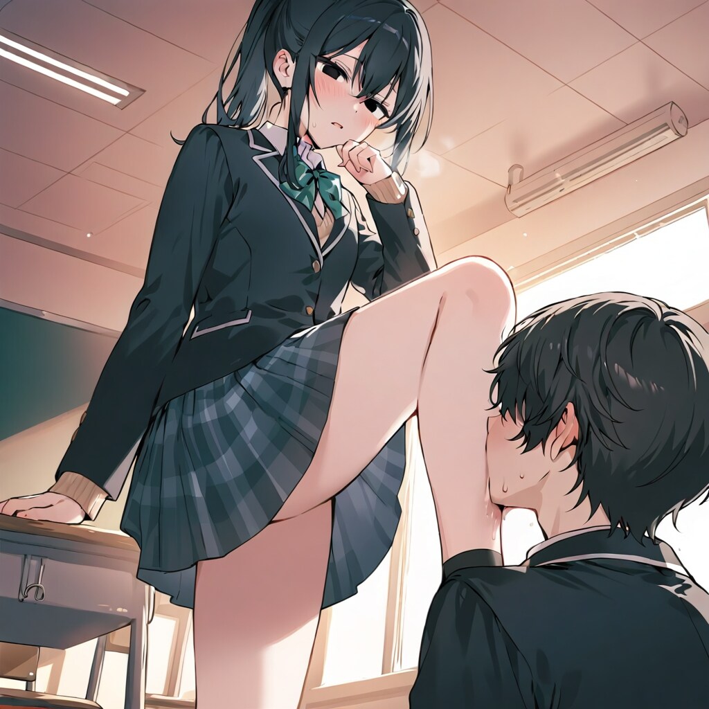 脚に強制キス