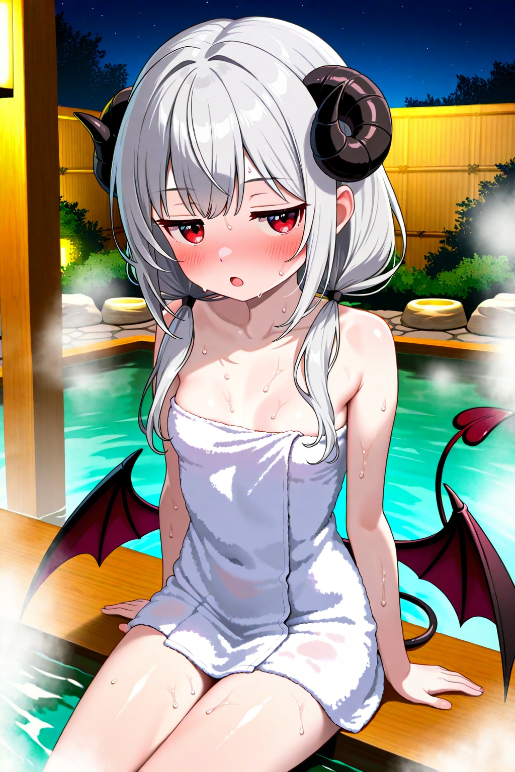 露天風呂とアイちゃん