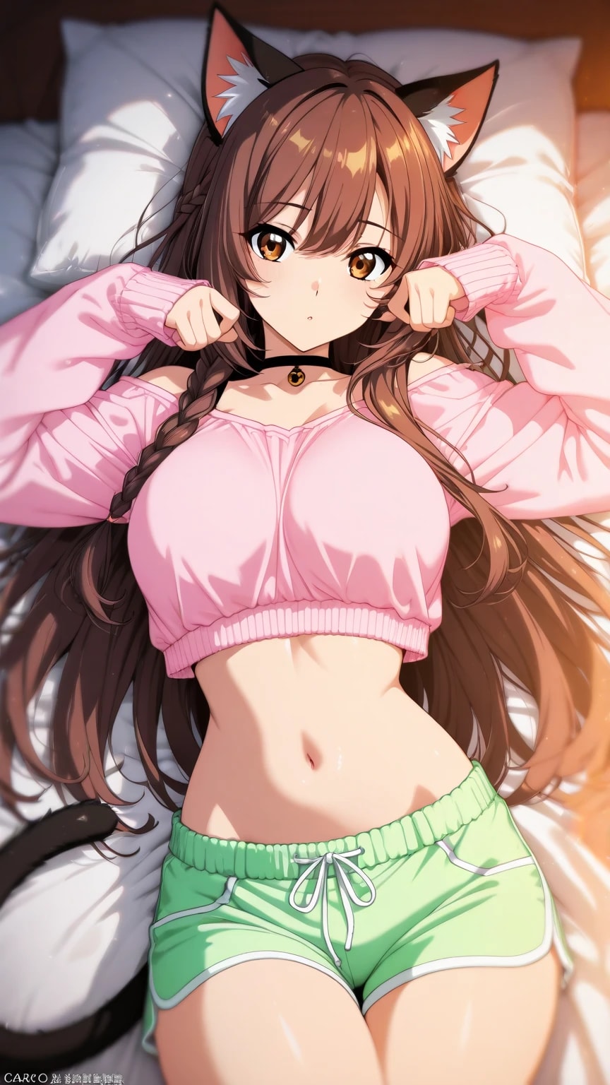 おやすみ前の、にゃんポーズ。