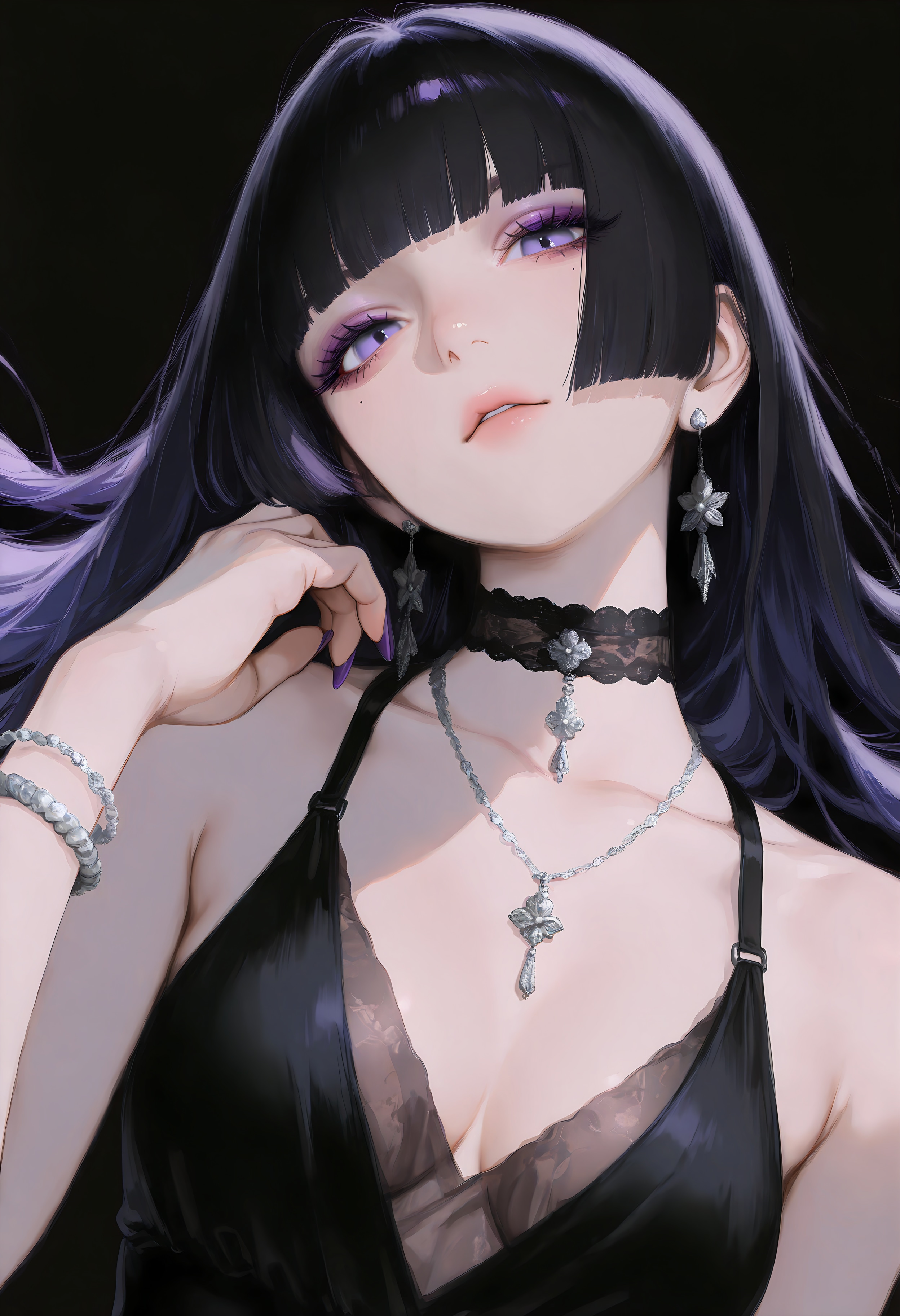 紫夜の瞳 | の人気AIイラスト・グラビア