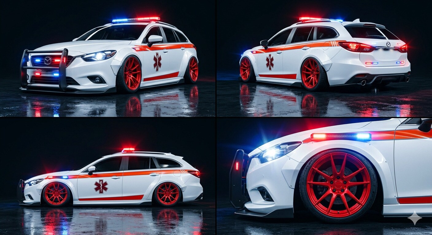 マツダ6ワゴン救急車のドリ車