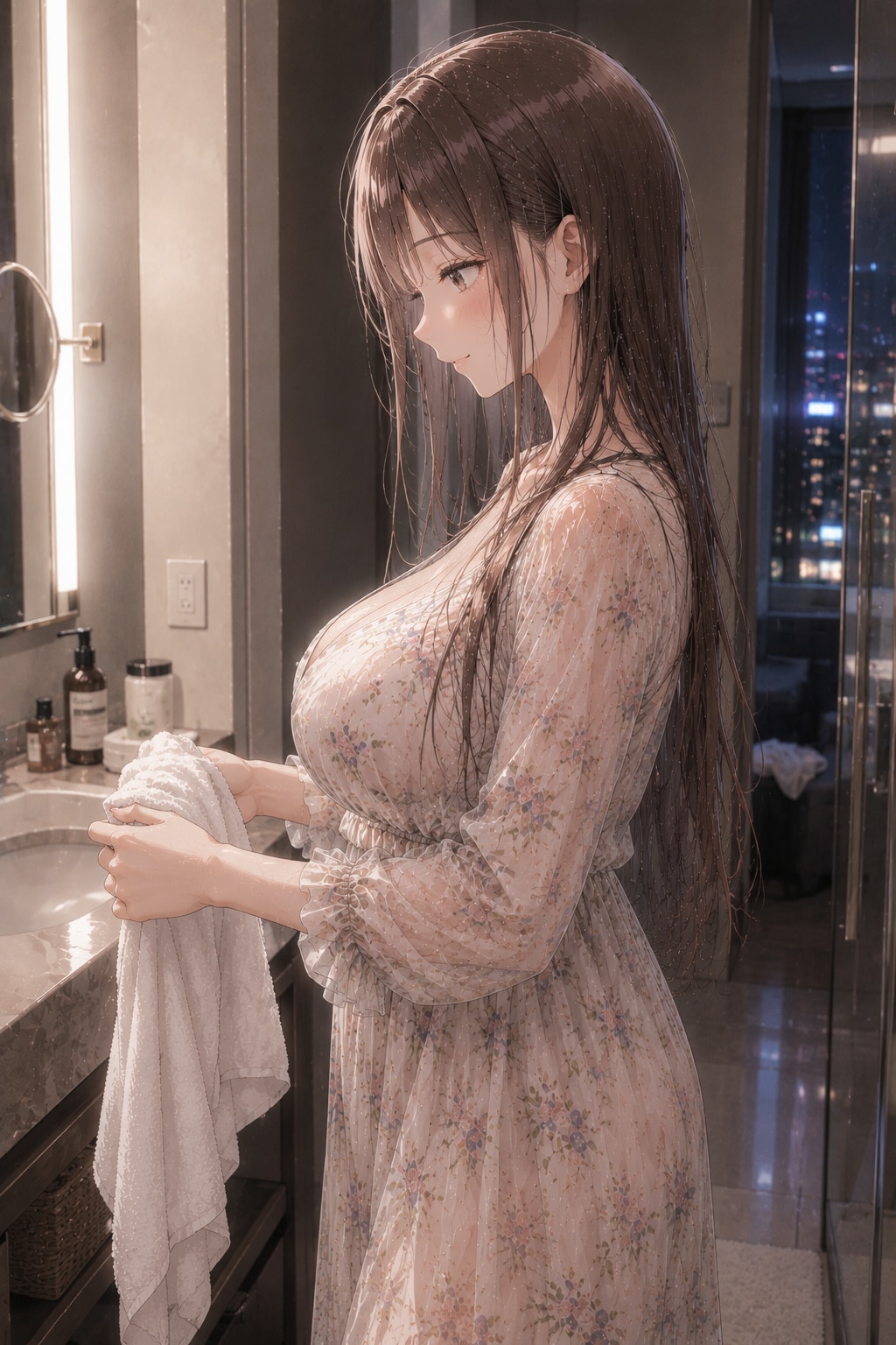 雨に濡れてシャワーを浴びた後