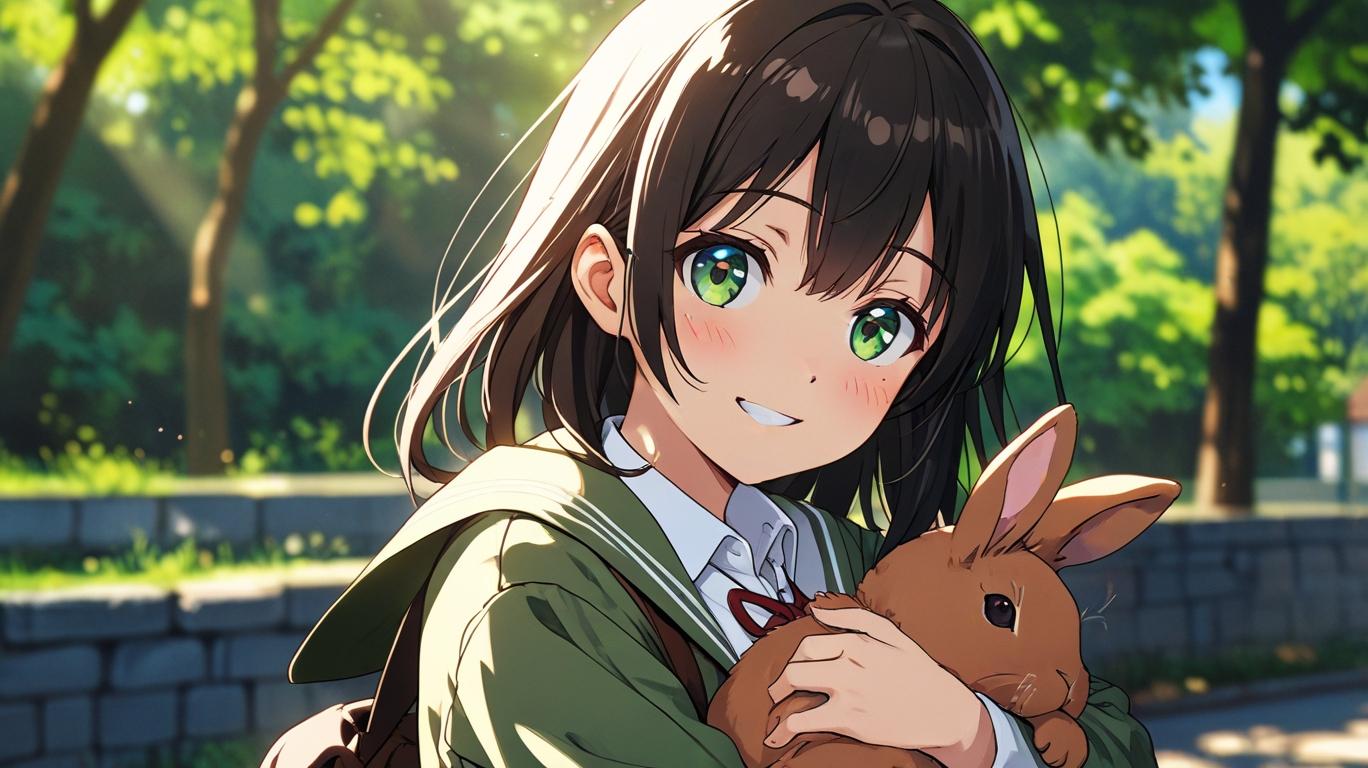 うさぎと一緒