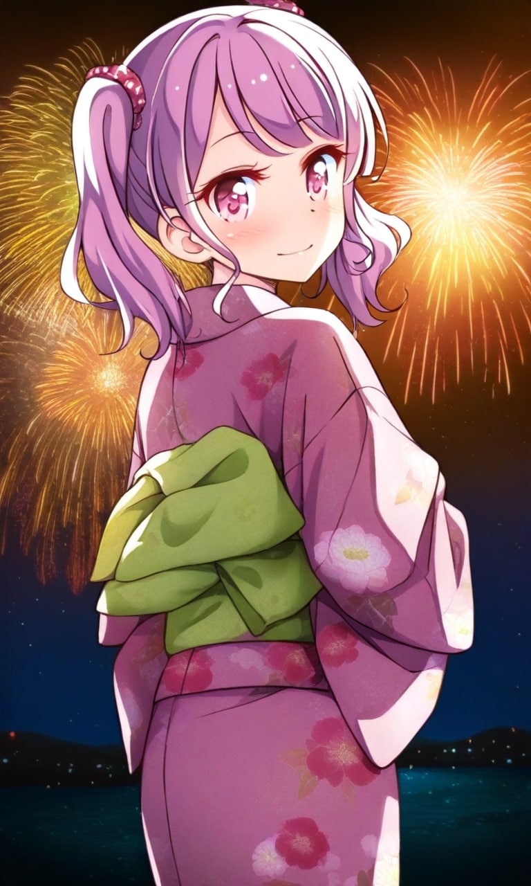 丸山彩 浴衣 花火