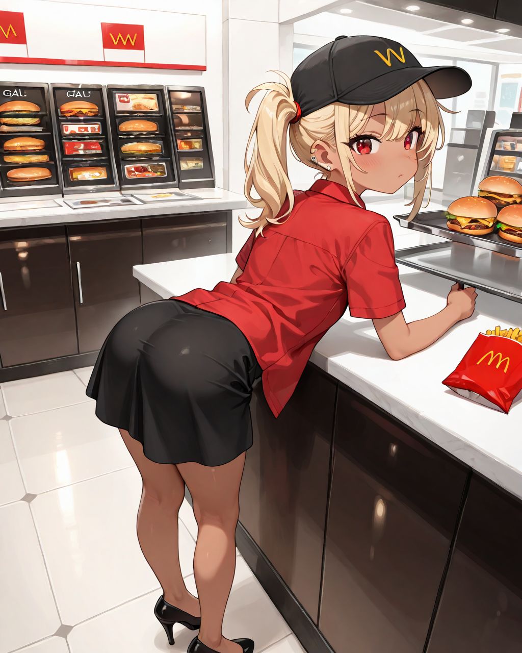 バーガーショップでアルバイト1