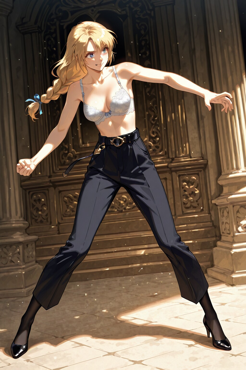 聖女のブラ姿の戦闘