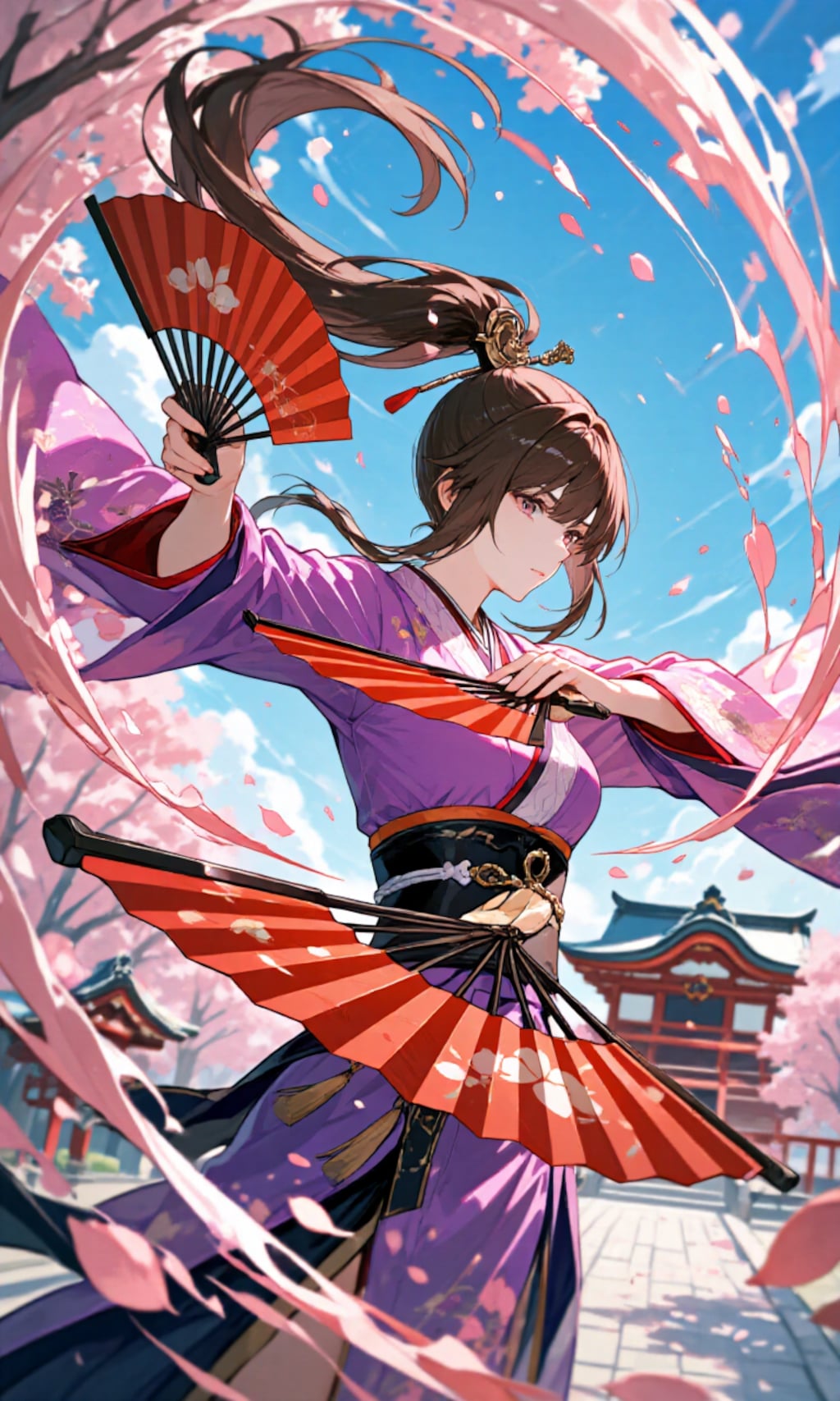 鉄扇女子　桜嵐