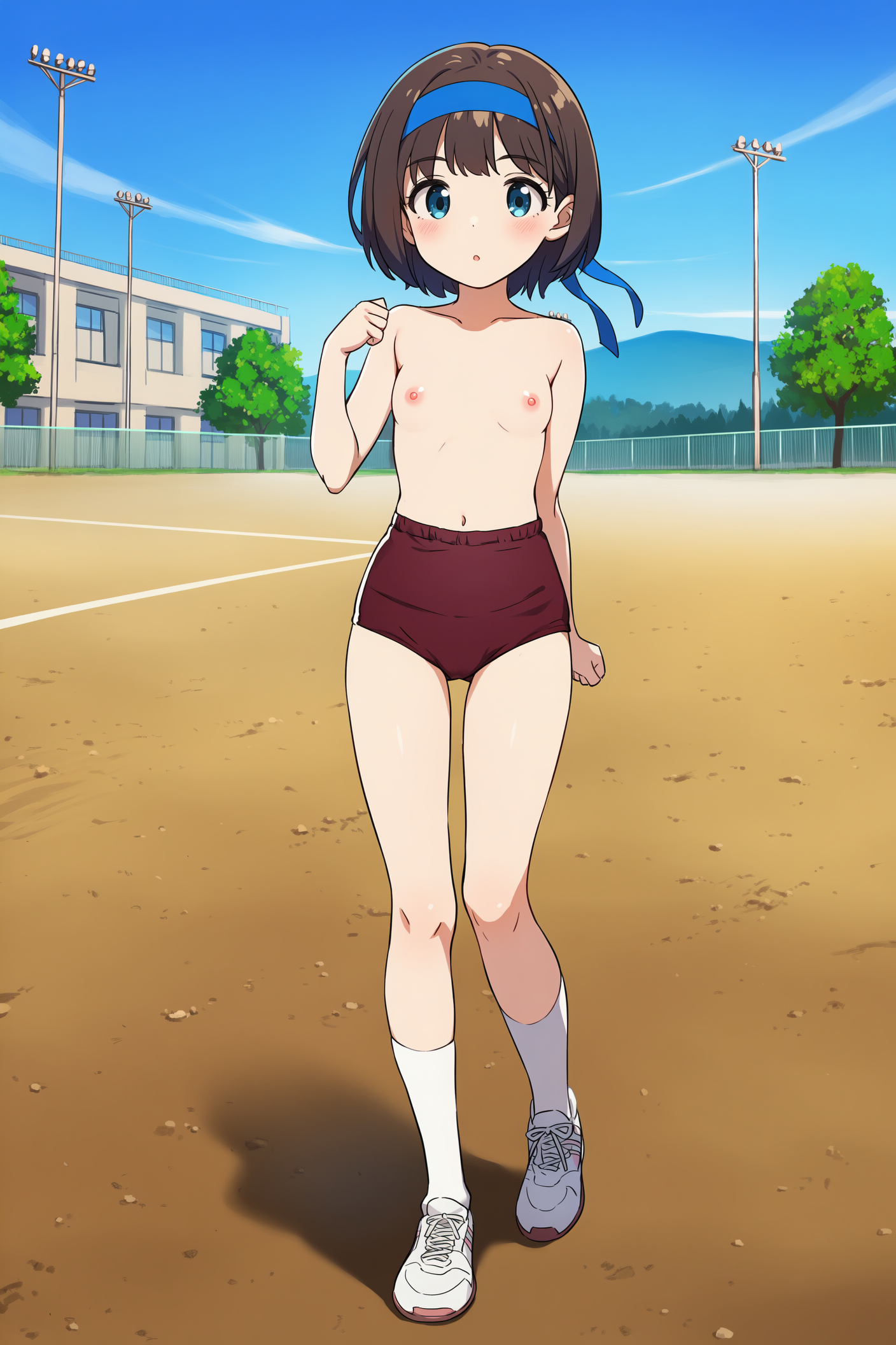 裸ブルマ+ハチマキ