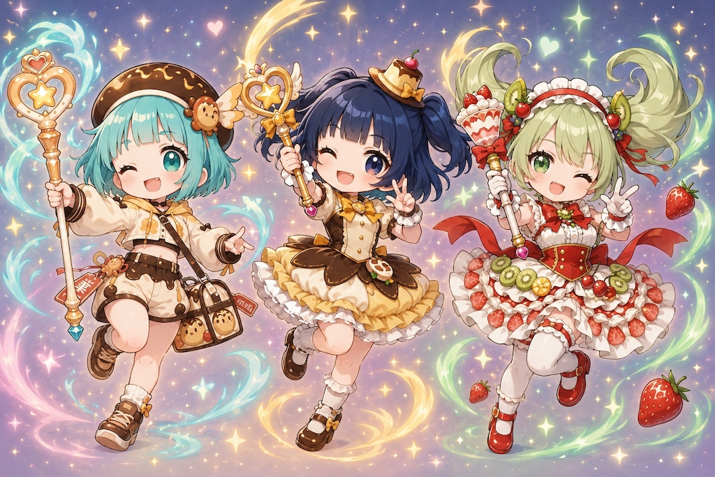 ちびキャラでフード魔法少女