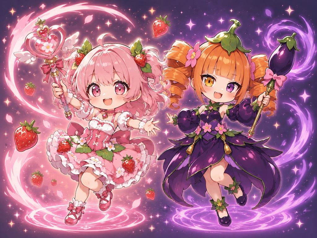 ちびキャラでフード魔法少女