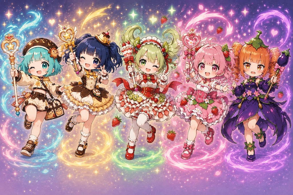 ちびキャラでフード魔法少女