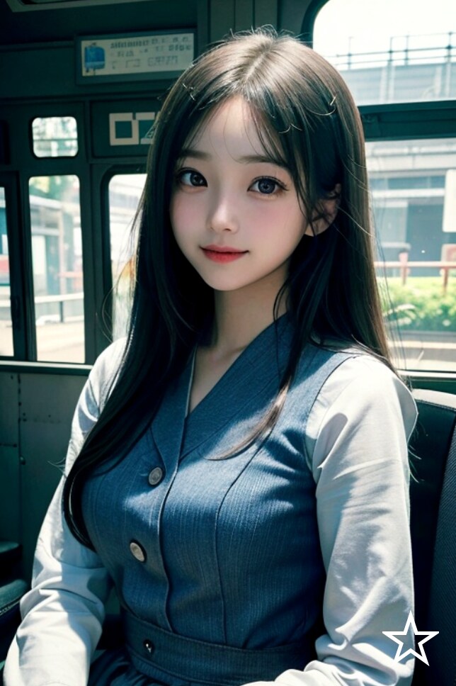 💕電車内で見つめるAI彼女💕
